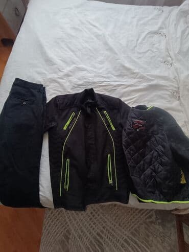 ikinci el sukute: Motosiklet gödəkçəsi – qara rəngdə, parlaq neon-yaşıl detallar ilə — 2