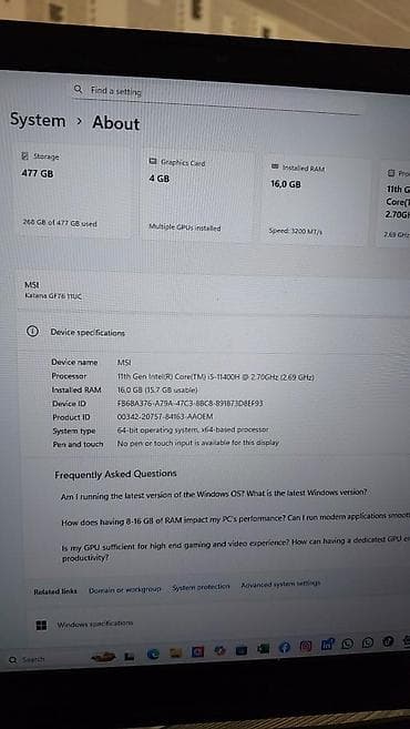 msi katana: MSI, 17.3 ", Intel Core i5, 512 GB — 2