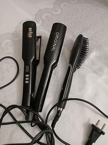 Saç düzləndirici və elektrikli daraq dəsti - Marka/model: Braun saç — 1