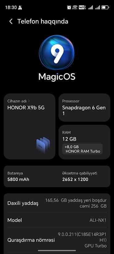 Honor X9b, 256 ГБ, цвет - Черный, Отпечаток пальца