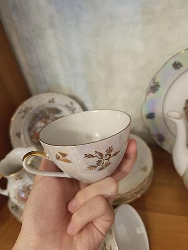 cay: Çay dəsti, rəng - Ağ, Farfor — 3