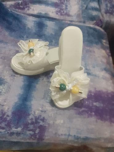 ev damaşniki: Ağ rəngli qadın şləpəri/səndəli - Üst hissə: yumşaq material, açıq — 3