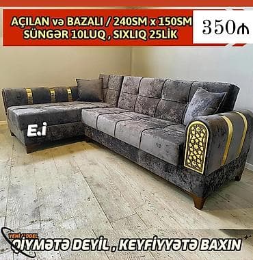 Divanlar: Künc divan, Yeni, Açılan, Bazalı, Parça, Şəhərdaxili pulsuz çatdırılma — 1