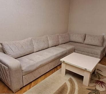 embawood masa: Künc divan, Qonaq otağı üçün, Açılmayan — 1