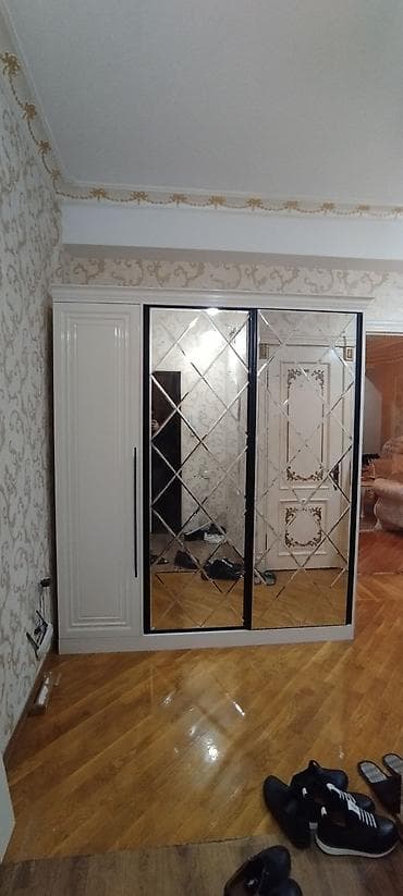 qapı modelleri: Yeni, 4 qapılı, Güzgülü, Bej, Digər material, Açılan, Düz dolab — 4