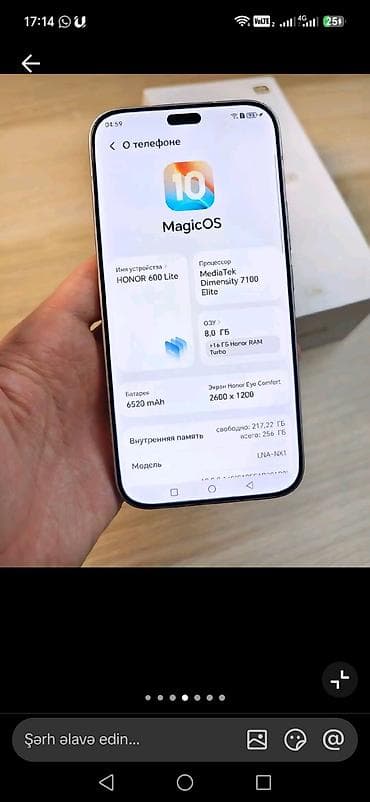 telefon konsolu: Honor 60 Pro, 256 GB, rəng - Qızılı, İki sim kartlı — 6
