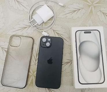 IPhone 15, 128 GB, Midnight, Simsiz şarj, Face ID, Sənədlərlə
