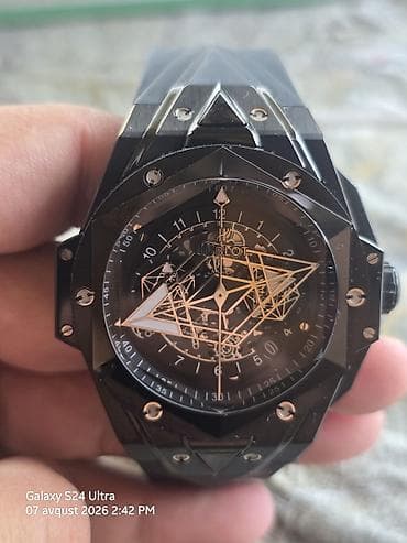 бу вещи: Hublot Big Bang Sang Bleu (qara) • Korpus: çoxbucaqlı dizaynlı, qara — 3