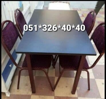 Masa və oturacaq dəstləri: Qonaq otağı üçün, Yeni, Açılan, Dördbucaq masa, 1 stul — 9