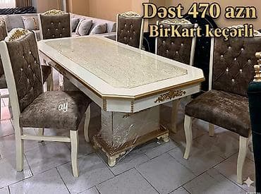 Mətbəx üçün, Açılmayan, Dördbucaq masa, 6 stul lalafo.az -da Mətbəx üçün, Açılmayan, Dördbucaq masa, 6 stul