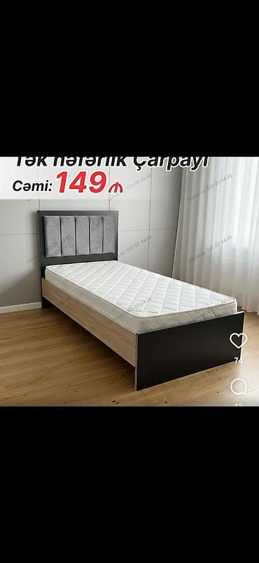 Tək nəfərlik çarpayı – Cəmi 149 ₼ Məhsulun təsviri: - Ölçü: tək