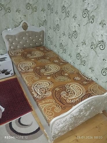 stul ev ucun: Təknəfərlik çarpayı, Bazalı, Matrassız, Siyirməsiz — 1