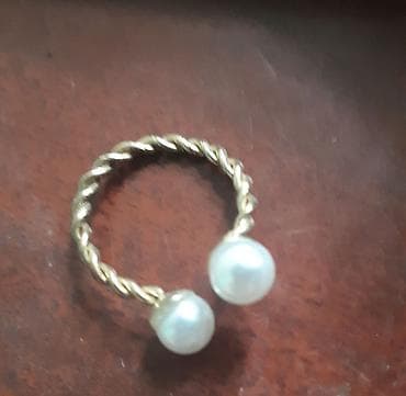 Zərgərlik əşyaları: İkili mirvari üzüklə zərif aksesuar seti - Üzük: Açıq dizaynlı — 1