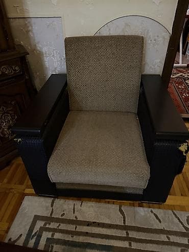 İşlənmiş, Künc divan, 2 kreslo, Kreslo, Bazalı, Açılan — 4