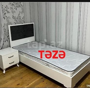 uqlavoy divan modelleri 2020: 1 nəfərlik çarpayı - Minimalist dizayn, ağ rəngli korpus - Yumşaq — 3