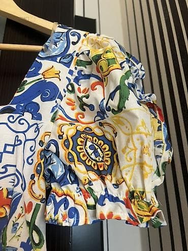 ketan don: Rəngarəng naxışlı yay donu - Model: kvadrat dekolteli, qısa “puf” — 4