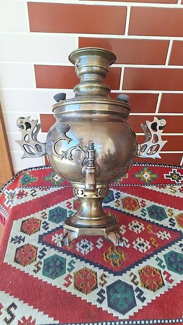 somavar: Antik mis samovar.Dəst 5 litr samovar.350 manat - Material: qalın — 1