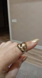 tek qas qizil uzukler: Qızılı tonlarda tənzimlənən barmaq üzü dəsti - 3 ədəd qalın dizaynlı — 4