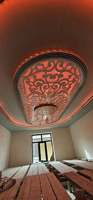 MDF naqışlı dekorativ interyer həlləri – qapı və tavan panelləri - — 8