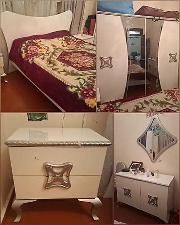 Ev üçün mebel: Yataq dəsti satılır 300₼.matrası var. ünvan Yasamal. 8446. Fatimə99 — 1