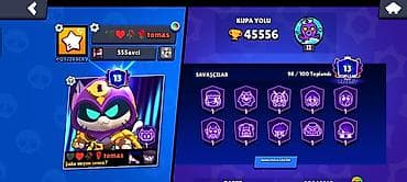 penceler: Brawl Stars oyun hesabı - Kupa: 45 556 - Prestij: 13 - Toplanan — 2