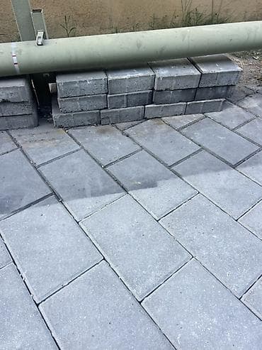 beton pliteler: Beton səki daşları (pavers) – boz rəng - Ölçü: təqribən 20 x 10 sm — 4