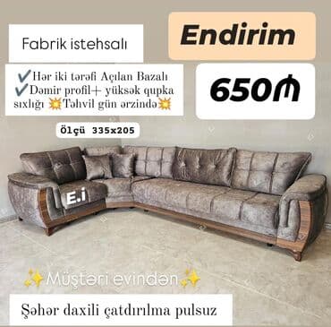 sumqayitda is elanlari: Künc divan, Bazalı, Şəhərdaxili pulsuz çatdırılma — 1