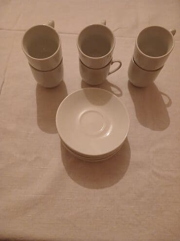 karaca azerbaycan qab qacaq: Qəhvə dəsti, rəng - Ağ, Farfor, 6 nəfərlik, Türkiyə — 2