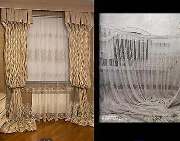 jaluzi: Tül + dekorlar.eni 3m Hun 290 öz tülü yandaki şekilde olandir. Qiymet — 1