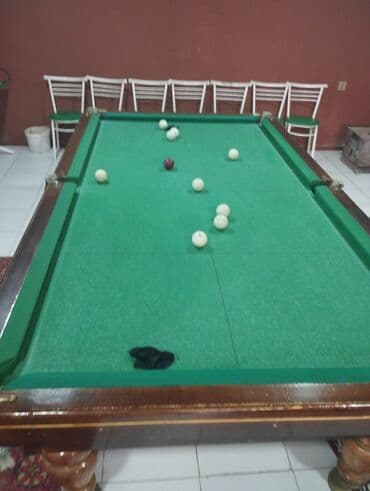 бильярдный стол купить в оше: Bilyard masası – klassik dizaynlı, yaşıl parça örtüklü, taxta korpus — 1