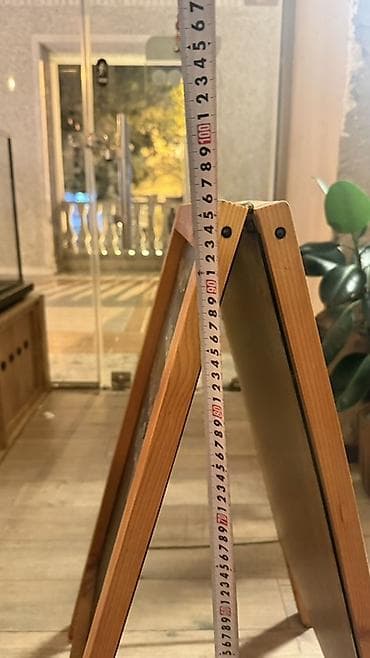 Reklam lövhələri: A-şəkilli taxta çöl lövhəsi (qara taxta) - Material: təbii ağac — 1