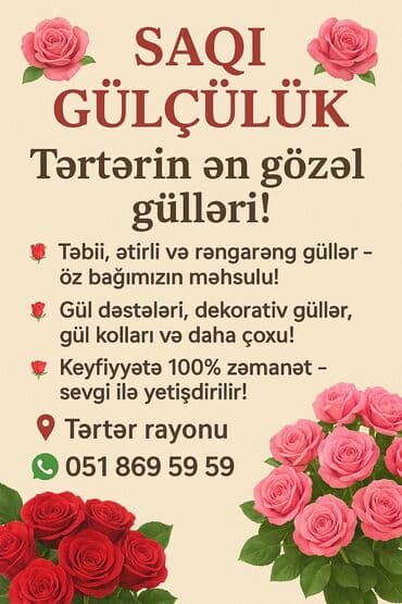 qapi dekoru: SAQI Gülçülük – Tərtərin ən gözəl gülləri • Öz bağımızda yetişdirilən — 1