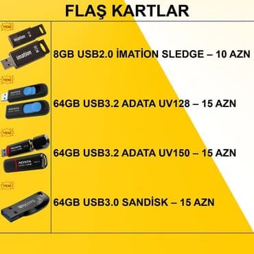 Planşetlər: Flaş Kartlar ⭐Flaş Kart 8GB USB2.0 İMATİON SLEDGE – 10 AZN ⭐Flaş Kart — 2