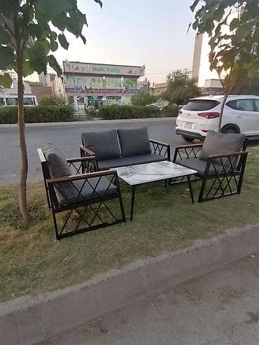 berber masası: Yeni, Dördbucaq masa, 2 stul, Açılmayan, Stullar ilə, Metal, Azərbaycan — 3