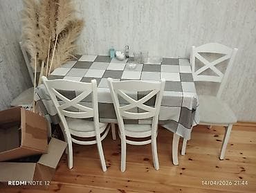 Masa və oturacaq dəstləri: Mətbəx üçün, İşlənmiş, Açılmayan, Dördbucaq masa, 4 stul — 2