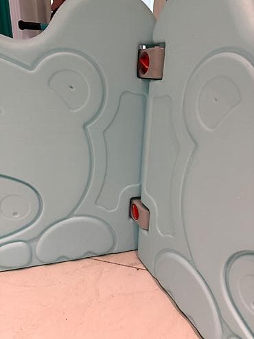 Uşaq oyun məhdudlaşdırıcısı (playpen) – ayı fiqurlu, modul panellərdən — 2