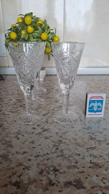 şam qabı: Qədəhlər, Xrustal, 6 ədədli dəst — 2