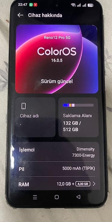 sony bravia 82: Oppo Reno 12 Pro 5G, 512 GB, rəng - Qara, İki sim kartlı — 2