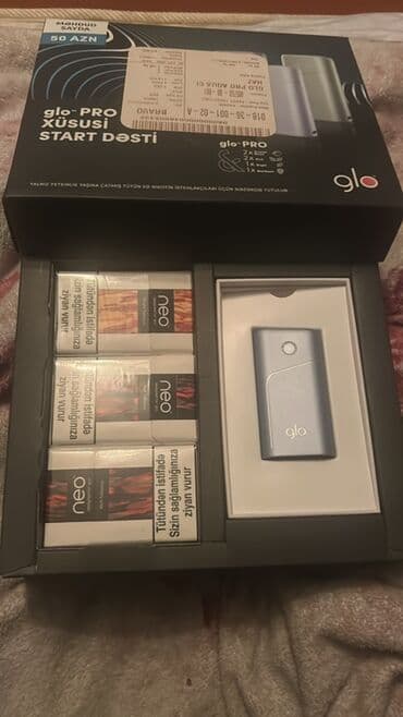 qelyan aparatları: Məhsul: glo PRO Xüsusi Start Dəsti Təsvir: - Brend: glo - Model: glo — 1