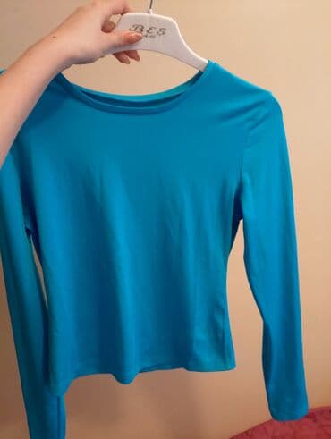 Qadın köynəyi – mavi (turkuaz) rəng - Uzunqol, sadə və minimalist lalafo.az -da Qadın köynəyi – mavi (turkuaz) rəng - Uzunqol, sadə və minimalist