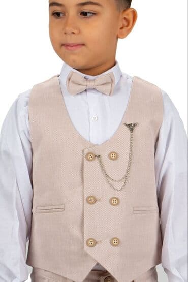 Donlar: Oğlan uşaqları üçün şık üçlü vest dəsti - Rənglər: bej, boz və tünd — 1