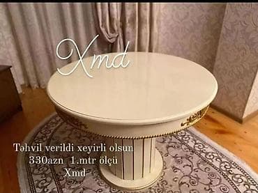 Klassik üslubda dairəvi yemək masaları - Ölçü variantları: - 1 metr