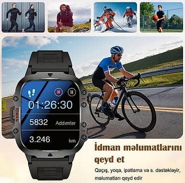 luc saatları: Yeni, Smart saat, Sensor ekran, rəng - Qara — 5