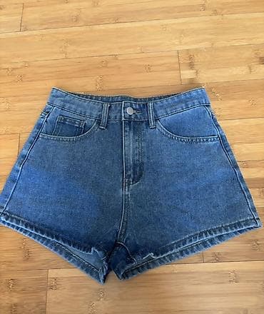 SHEİN Qadınlar üçün denim şort - Material: klassik mavi denim (cins) — 2