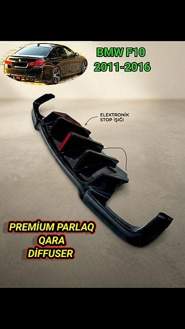 bmw 70: BMW F10 (2011–2016) üçün arxa difuzor - Premium parlaq qara rəng - — 1