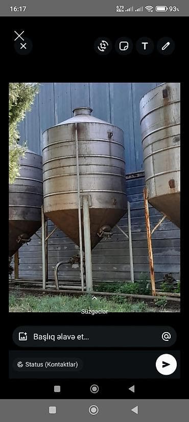 Sənaye paslanmayan polad silos/çənlər 15 tonluq.buyurun - Material