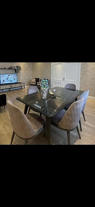 Qonaq otağı üçün, Açılmayan, Dördbucaq masa, 6 stul