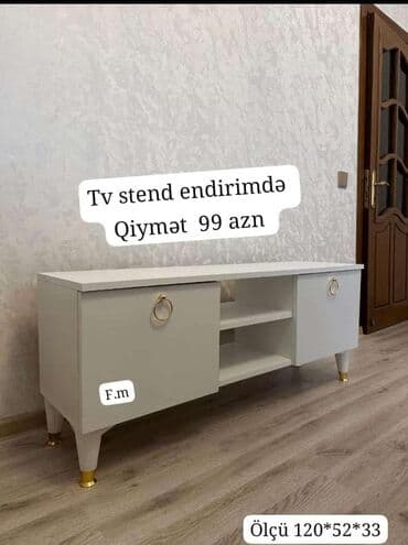 ikinci el metbex: Yeni, Düz TV altlığı, Polkalı, Laminat — 1