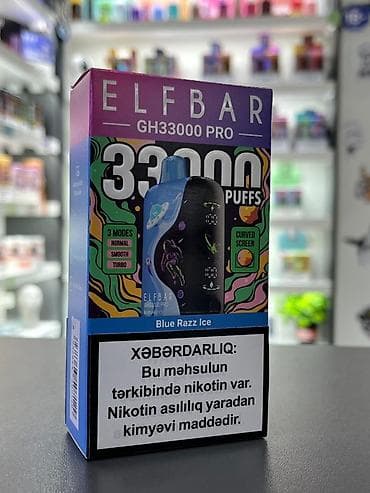 sulu qəlyan satışı: ELFBAR GH33000 PRO - Çəkiliş sayı: 33 000 puffs - Rejimlər: 3 rejim — 6
