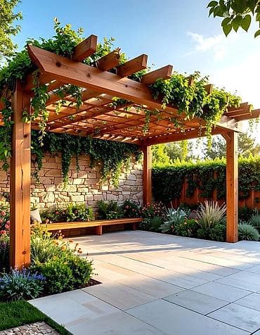 lalafo masa: Taxta pergola – həyət, bağ və teraslar üçün dekorativ kölgəlik — 4